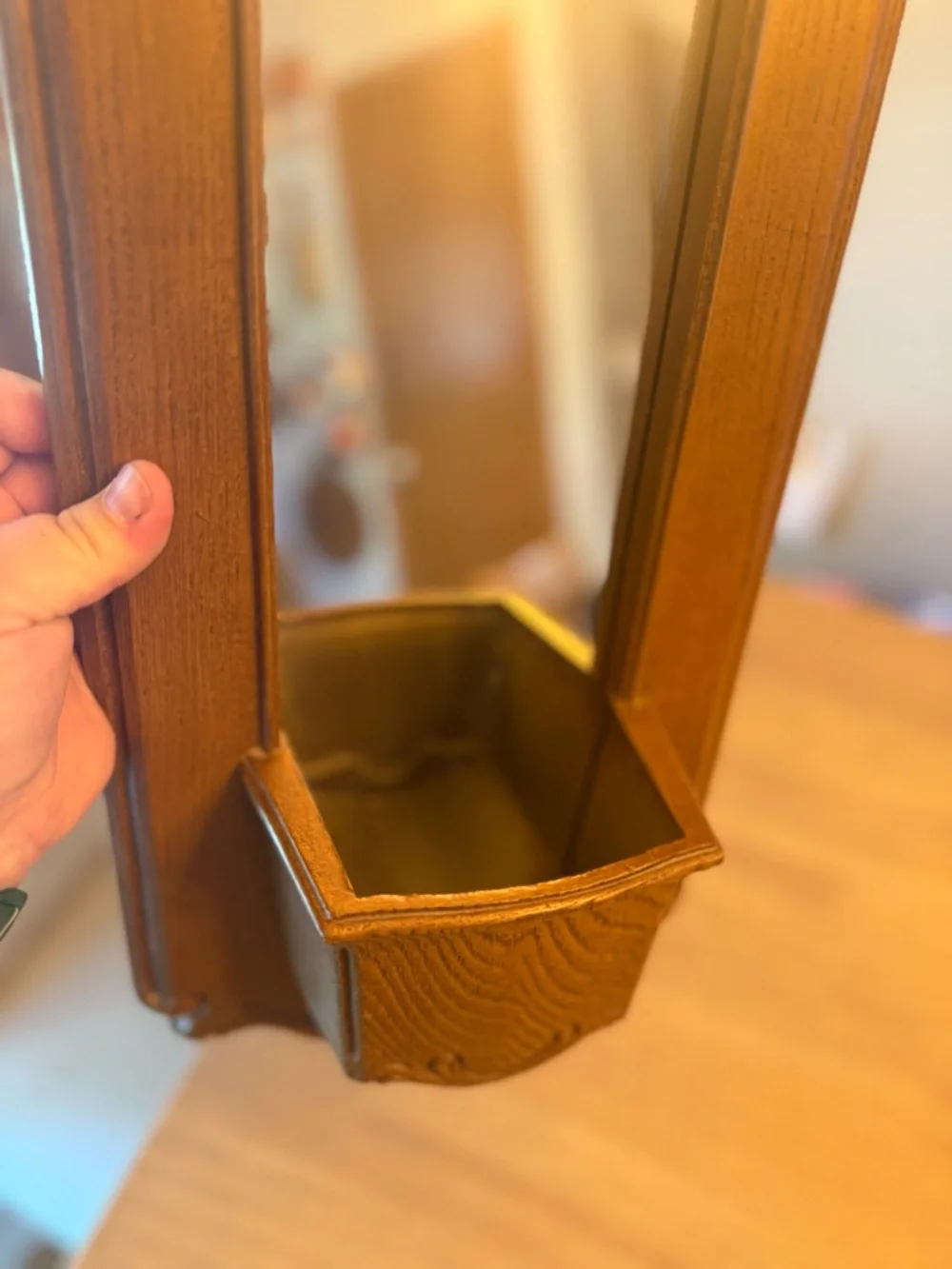 Vintage Burwood Homco Pocket Faux wood Wall Mirror